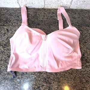 Victorias Secret Pink Front Close Sport Bra Adjustable Straps 34DD E75